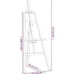 vidaXL Schildersezel 53,5x95x127 cm massief grenenhout zwart