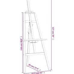 vidaXL Schildersezel 53,5x95x127 cm massief grenenhout