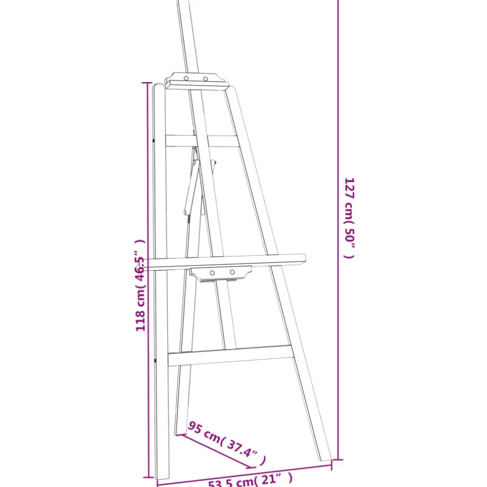 vidaXL Schildersezel 53,5x95x127 cm massief grenenhout