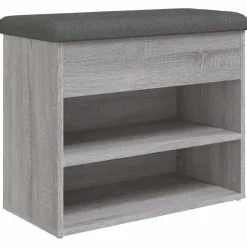 vidaXL Schoenenbankje 62x32x50 cm bewerkt hout grijs sonoma