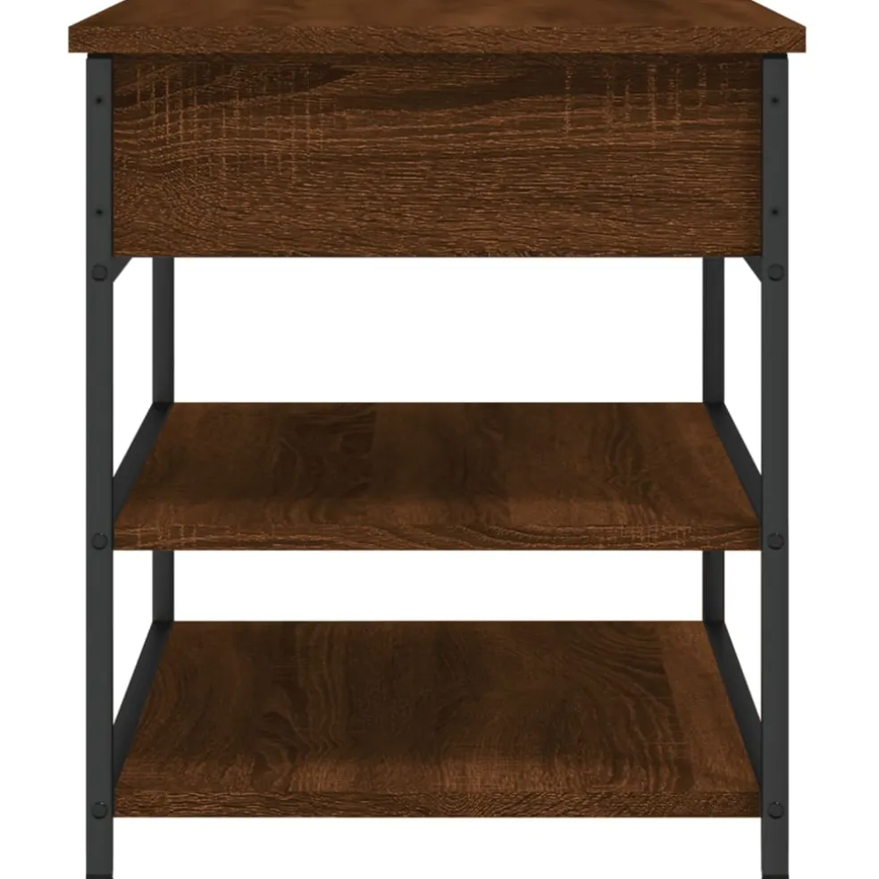 vidaXL Schoenenbankje 70x42,5x50 cm bewerkt hout bruin eikenkleur