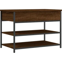 vidaXL Schoenenbankje 70x42,5x50 cm bewerkt hout bruin eikenkleur