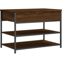 vidaXL Schoenenbankje 70x42,5x50 cm bewerkt hout bruin eikenkleur