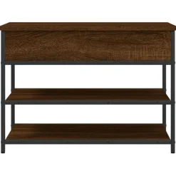 vidaXL Schoenenbankje 70x42,5x50 cm bewerkt hout bruin eikenkleur