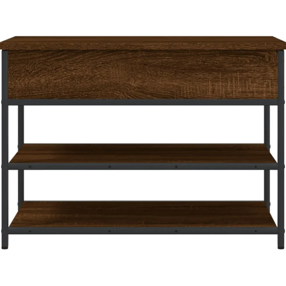 vidaXL Schoenenbankje 70x42,5x50 cm bewerkt hout bruin eikenkleur