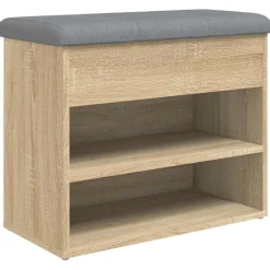 vidaXL Schoenenbankje 62x32x50 cm bewerkt hout sonoma eikenkleurig