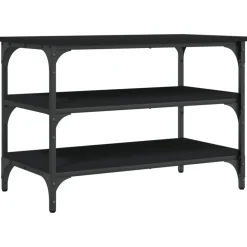 vidaXL Schoenenbankje 70x38,5x49 cm bewerkt hout zwart