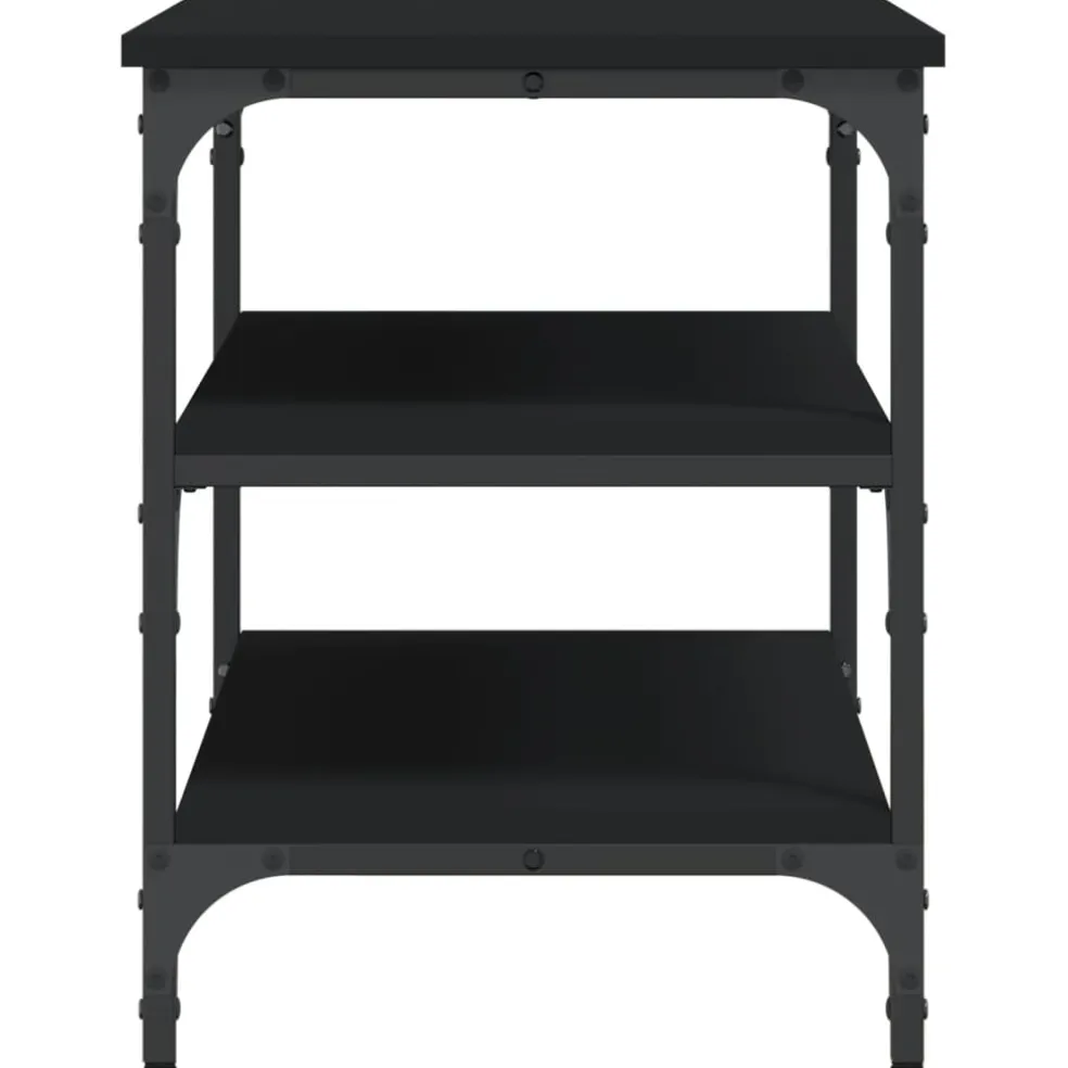 vidaXL Schoenenbankje 70x38,5x49 cm bewerkt hout zwart