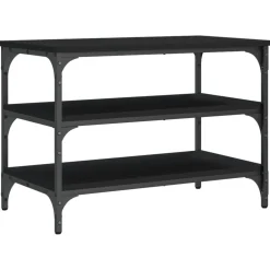 vidaXL Schoenenbankje 70x38,5x49 cm bewerkt hout zwart