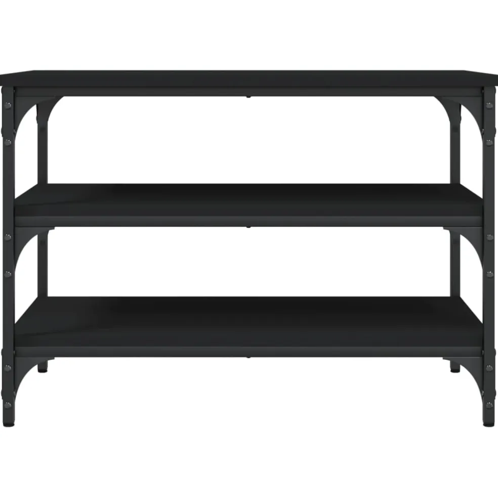 vidaXL Schoenenbankje 70x38,5x49 cm bewerkt hout zwart
