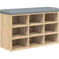 vidaXL Schoenenbank Sonoma Eiken 82x32x50 cm Bewerkt Hout