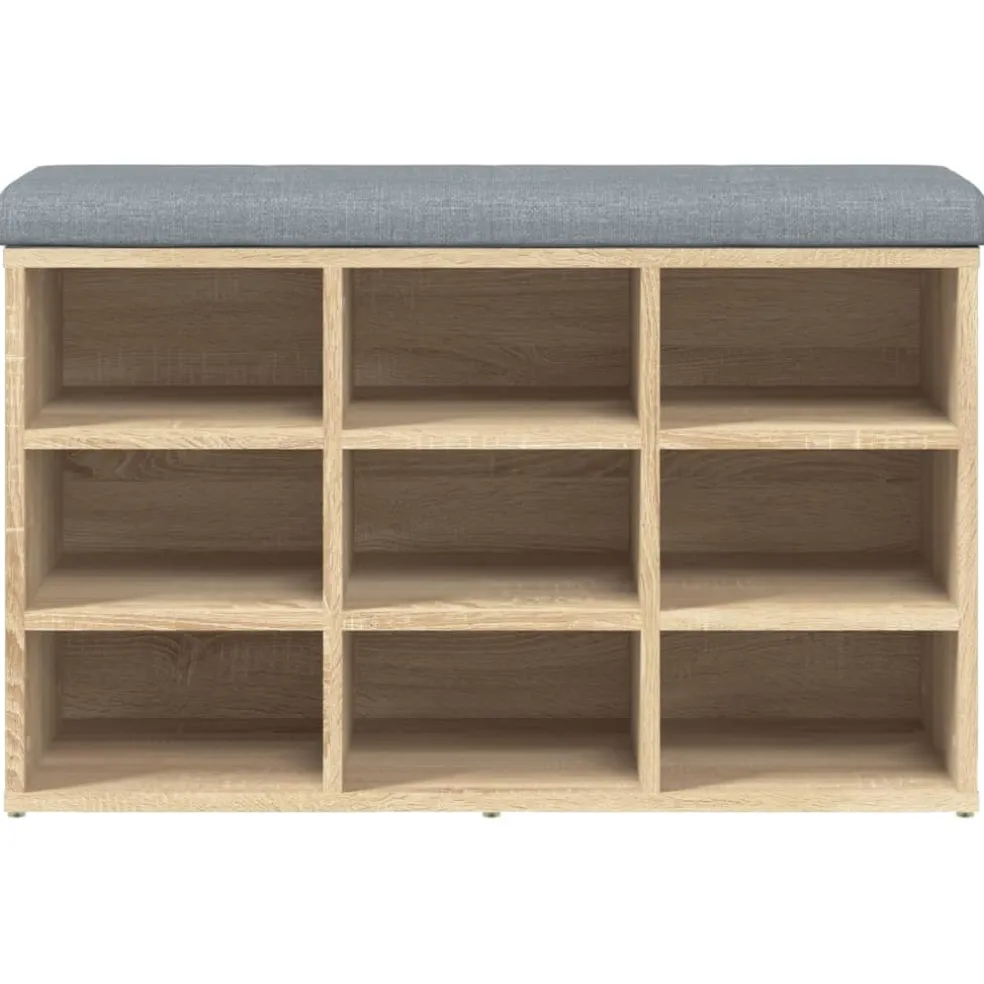 vidaXL Schoenenbank Sonoma Eiken 82x32x50 cm Bewerkt Hout