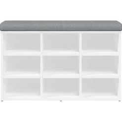 vidaXL Schoenenbank Wit 82x32x50 cm Bewerkt Hout