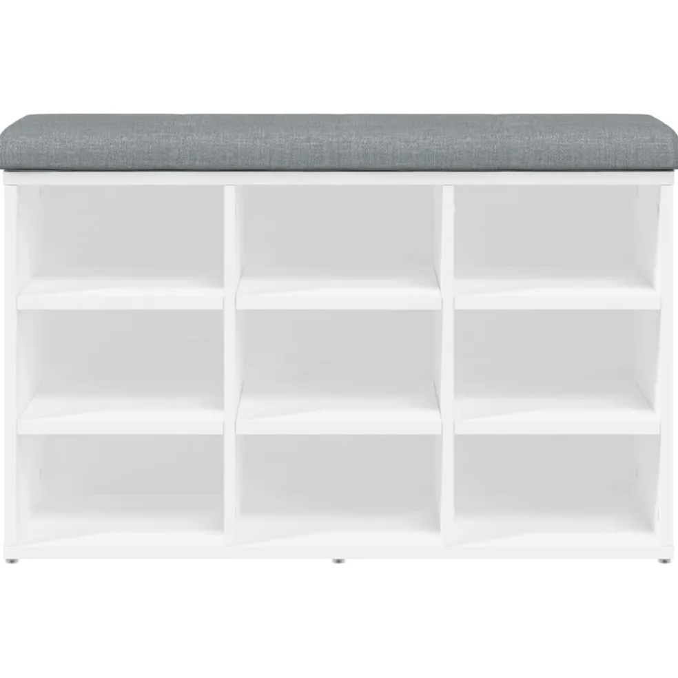 vidaXL Schoenenbank Wit 82x32x50 cm Bewerkt Hout