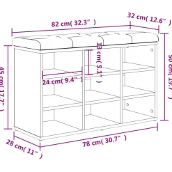 vidaXL Schoenenbank Wit 82x32x50 cm Bewerkt Hout