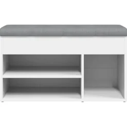 vidaXL Schoenenbank Wit 82x32x45,5 cm Bewerkt Hout