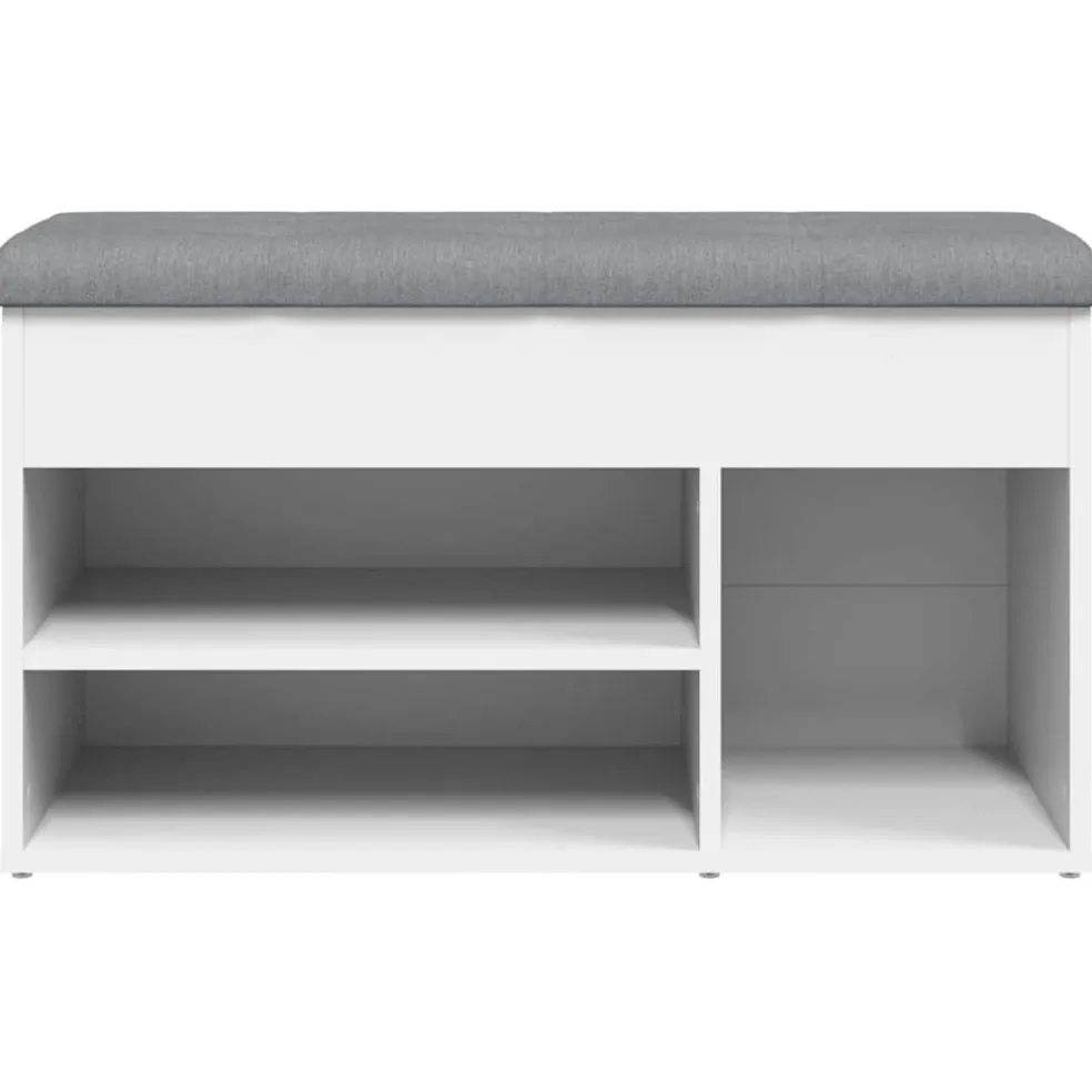vidaXL Schoenenbank Wit 82x32x45,5 cm Bewerkt Hout