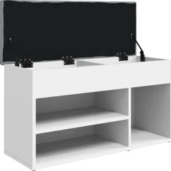 vidaXL Schoenenbank Wit 82x32x45,5 cm Bewerkt Hout