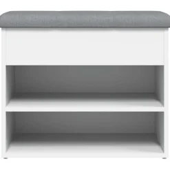 vidaXL Schoenenbank Wit 62x32x50 cm Bewerkt Hout