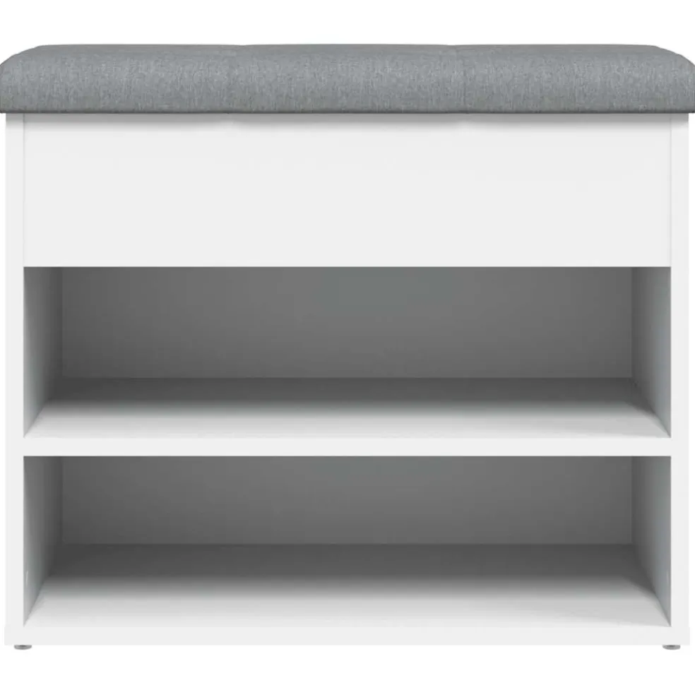 vidaXL Schoenenbank Wit 62x32x50 cm Bewerkt Hout