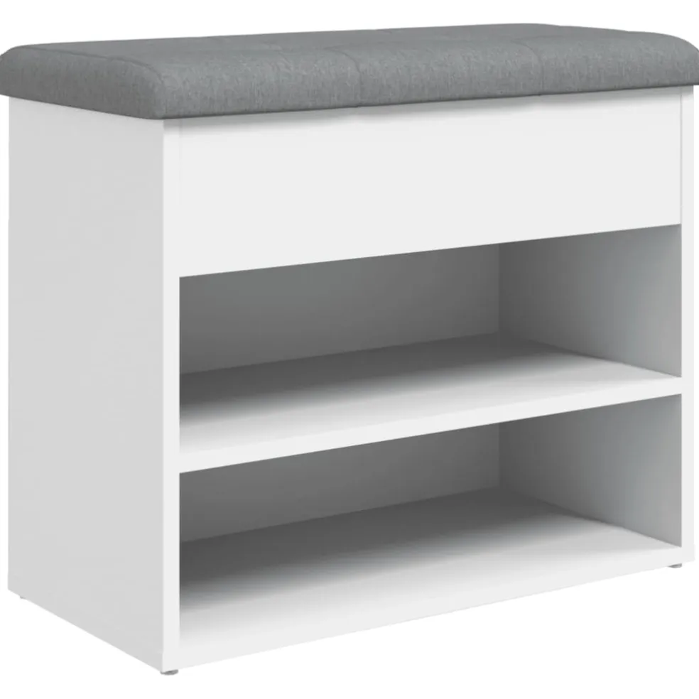 vidaXL Schoenenbank Wit 62x32x50 cm Bewerkt Hout