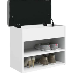 vidaXL Schoenenbank Wit 62x32x50 cm Bewerkt Hout