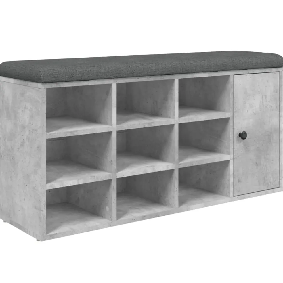 vidaXL Schoenenbank 102x32x50 cm bewerkt hout betongrijs