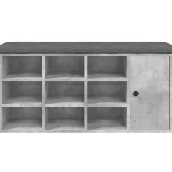 vidaXL Schoenenbank 102x32x50 cm bewerkt hout betongrijs