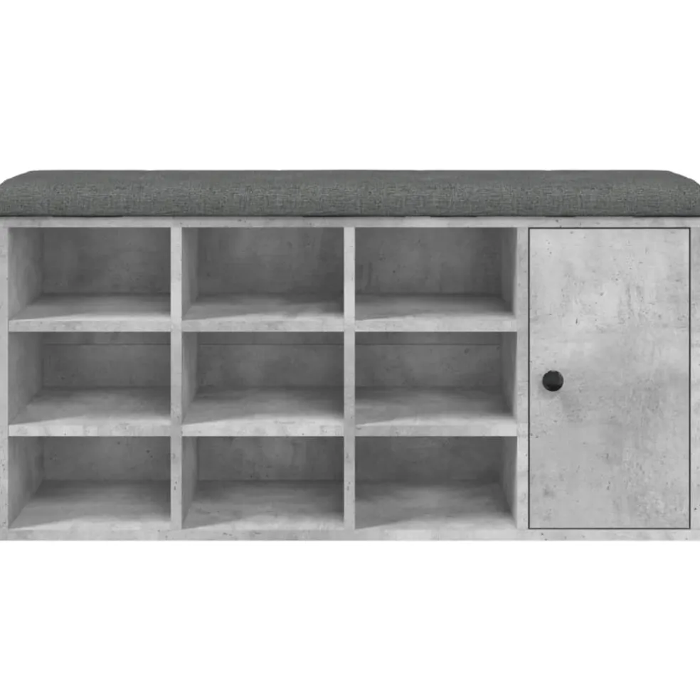 vidaXL Schoenenbank 102x32x50 cm bewerkt hout betongrijs