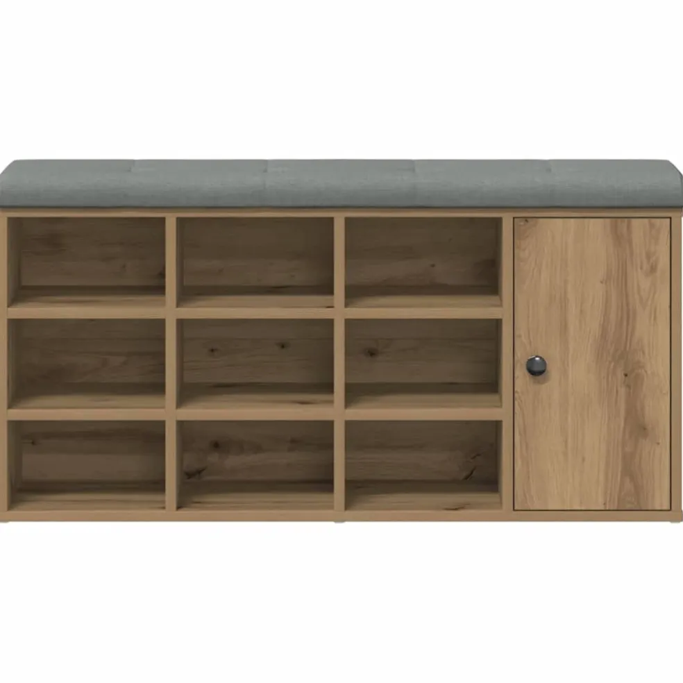 vidaXL Schoenenbank 102x32x50 cm bewerkt hout artisanaal eikenkleur