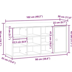 vidaXL Schoenenbank 102x32x50 cm bewerkt hout artisanaal eikenkleur