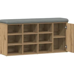 vidaXL Schoenenbank 102x32x50 cm bewerkt hout artisanaal eikenkleur