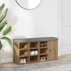 vidaXL Schoenenbank 102x32x50 cm bewerkt hout artisanaal eikenkleur