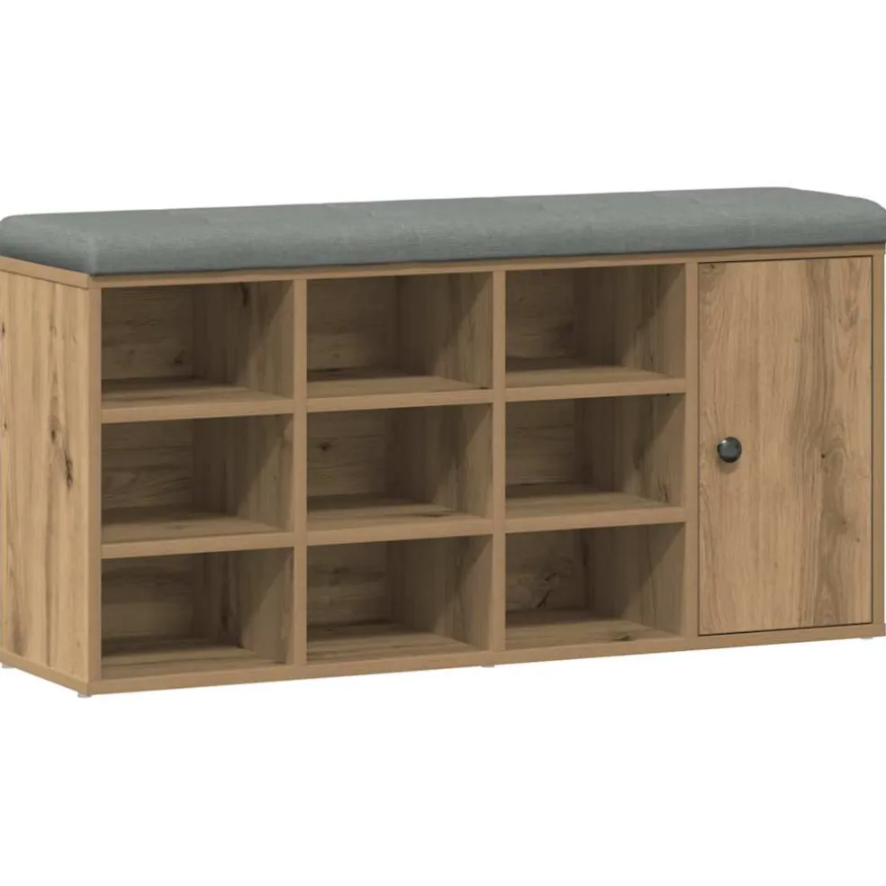 vidaXL Schoenenbank 102x32x50 cm bewerkt hout artisanaal eikenkleur