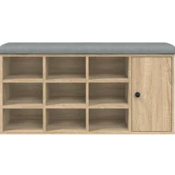 vidaXL Schoenenbank 102x32x50 cm bewerkt hout sonoma eikenkleurig
