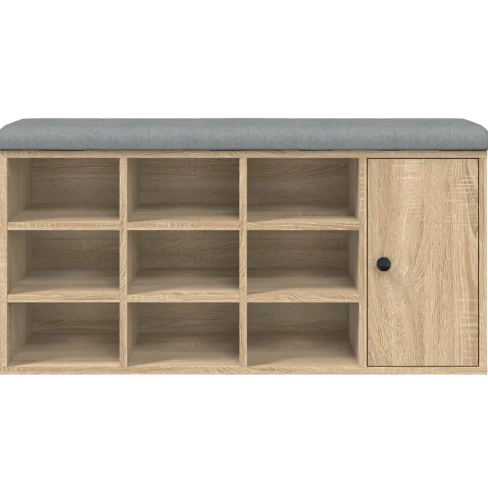 vidaXL Schoenenbank 102x32x50 cm bewerkt hout sonoma eikenkleurig