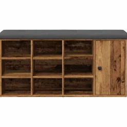 vidaXL Schoenenbank 102x32x50 cm bewerkt hout oud houtkleurig