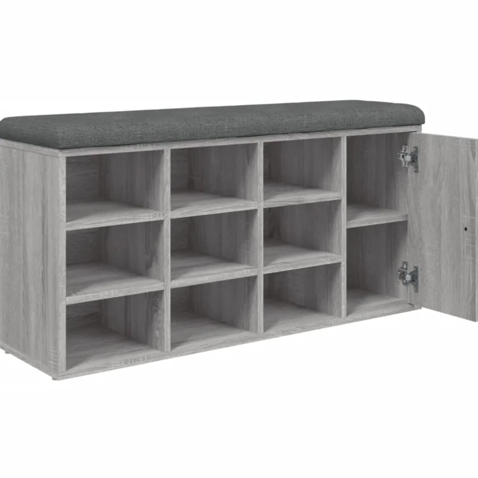 vidaXL Schoenenbank 82x32x50 cm bewerkt hout bruin eikenkleur