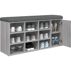 vidaXL Schoenenbank 82x32x50 cm bewerkt hout bruin eikenkleur