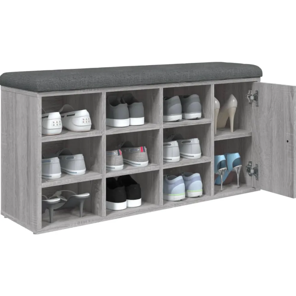 vidaXL Schoenenbank 82x32x50 cm bewerkt hout bruin eikenkleur