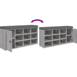 vidaXL Schoenenbank 82x32x50 cm bewerkt hout bruin eikenkleur