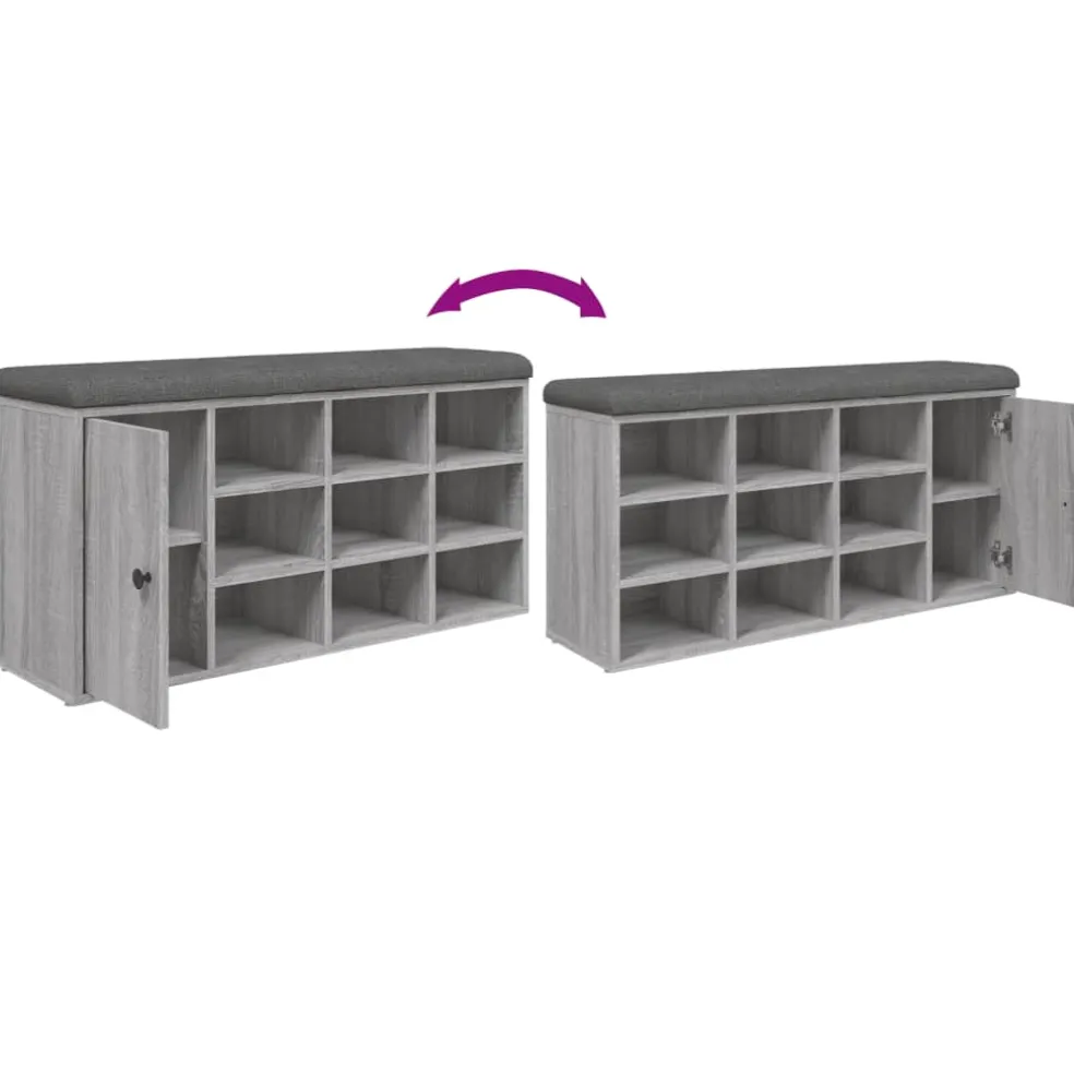 vidaXL Schoenenbank 82x32x50 cm bewerkt hout bruin eikenkleur
