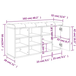 vidaXL Schoenenbank 82x32x50 cm bewerkt hout bruin eikenkleur