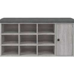vidaXL Schoenenbank 82x32x50 cm bewerkt hout bruin eikenkleur