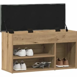 vidaXL Schoenenbank 82x32x45,5 cm bewerkt hout artisanaal eikenkleur