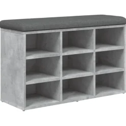 vidaXL Schoenenbank 82x32x50 cm bewerkt hout betongrijs