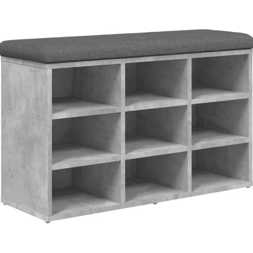vidaXL Schoenenbank 82x32x50 cm bewerkt hout betongrijs
