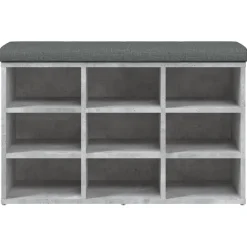 vidaXL Schoenenbank 82x32x50 cm bewerkt hout betongrijs