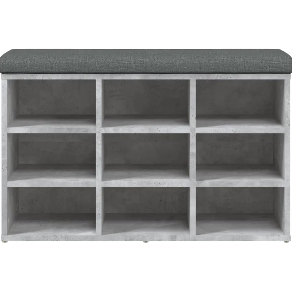 vidaXL Schoenenbank 82x32x50 cm bewerkt hout betongrijs