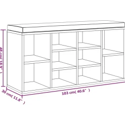 vidaXL Schoenenbank 103x30x48 cm bewerkt hout zwart